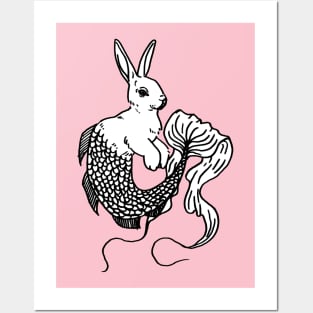 Mermaid Bunny Posters and Art